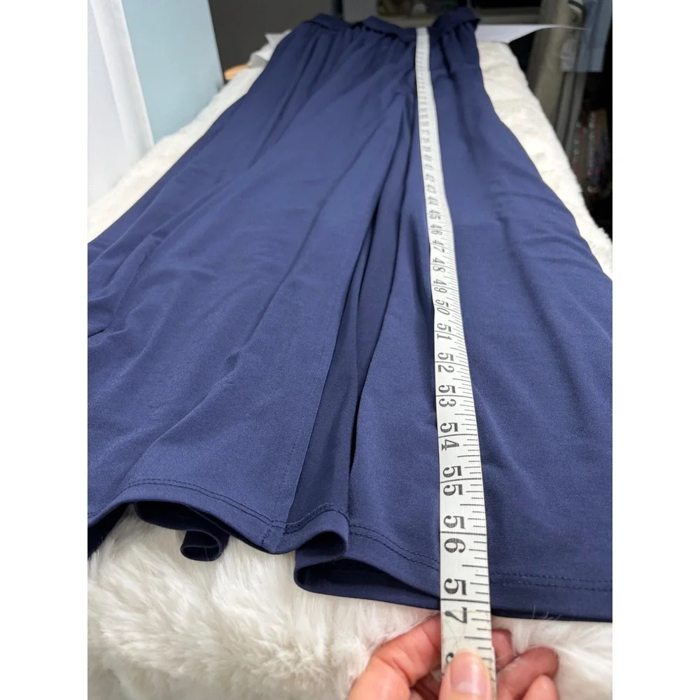 Michael Kors Women True Navy Grommet Side Lace-Up Maxi Dress L MS879M03G